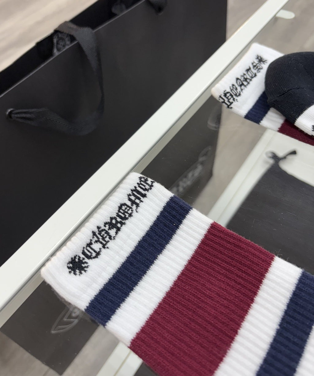 Size Medium (6-9 US) - Chrome Hearts Miami Socks ' White ' | NEW!