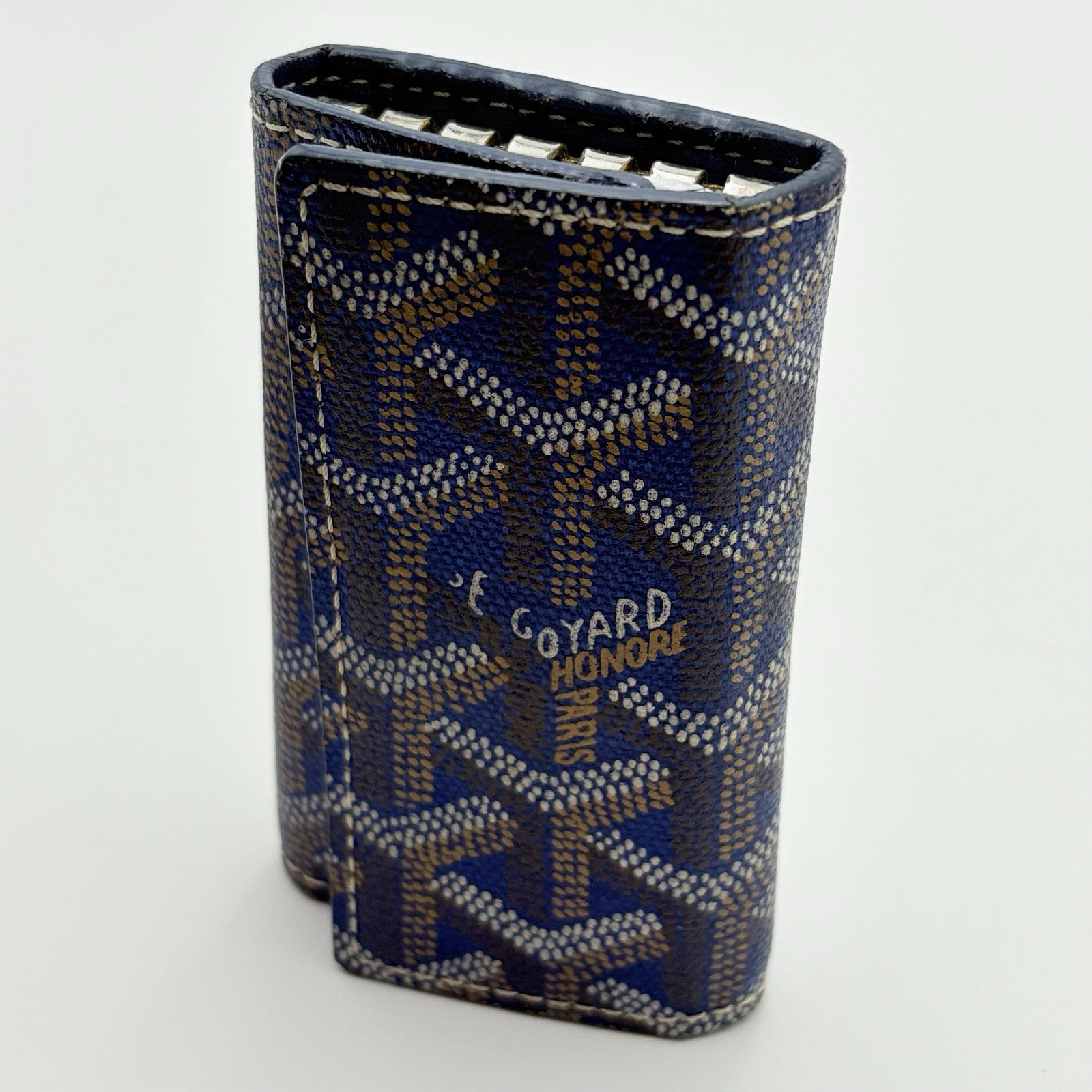 Goyard Saint Michel Navy Blue Coated Canvas Key Holder Wallet | 100% AUTHENTIC!