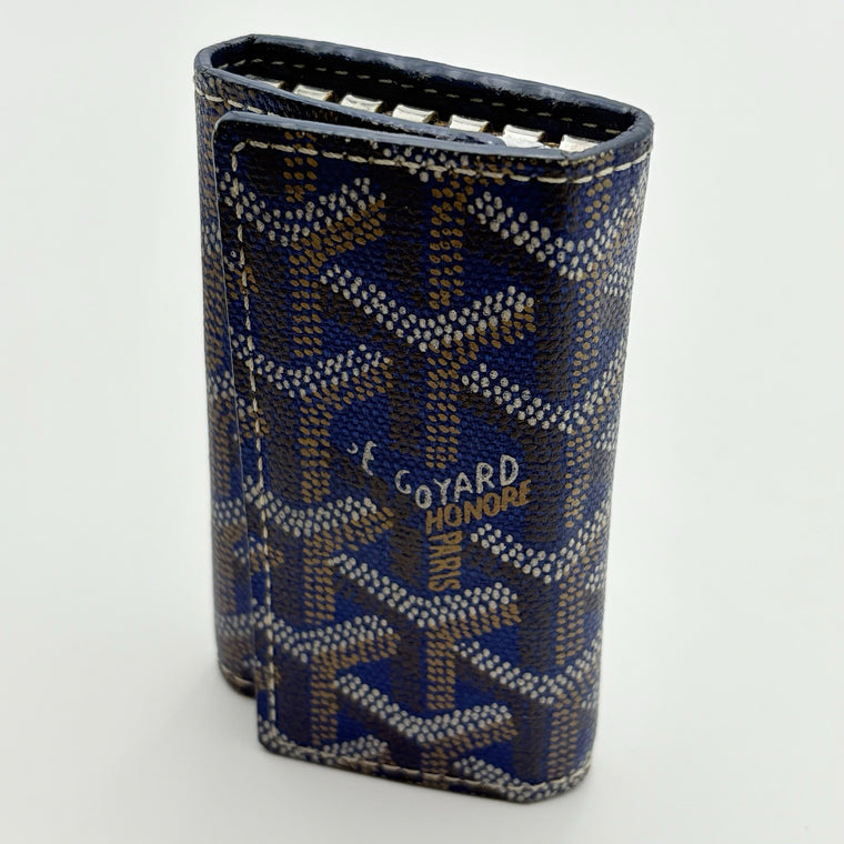Saint Michel Navy Blue Coated Canvas Key Holder Wallet — photo 2