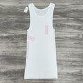 Size Large - Chrome Hearts T Bar Tank Top ' White Pink ' BRAND NEW!