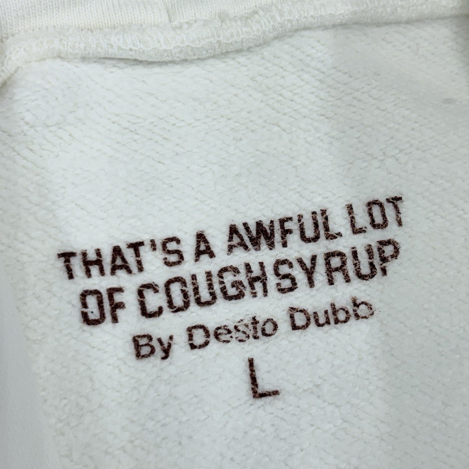 Size L - Thats An Awful Lot Of Cough Syrup "Awful Lot Of Dreams" ' Beige ' | NEW