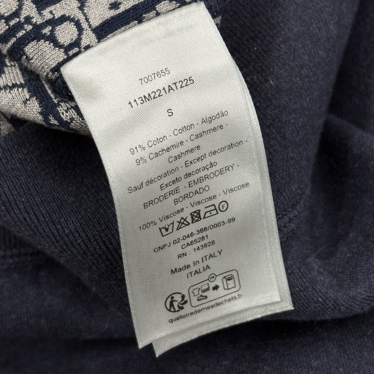 Cashmere Oblique Lining Hoodie Navy — photo 11