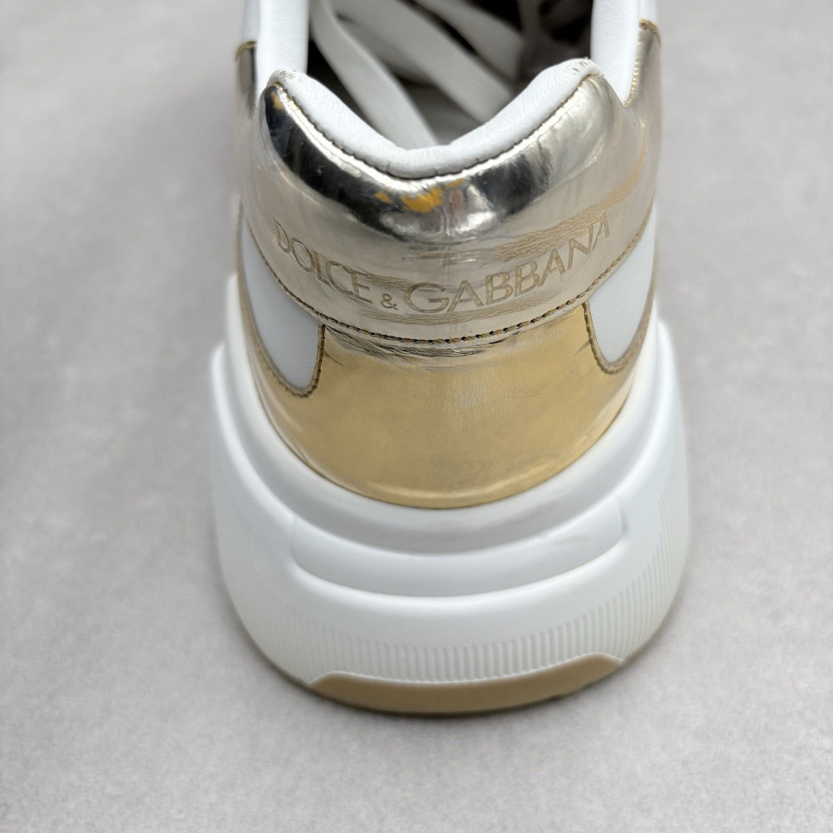Dolce & Gabbana Daymaster Leather Sneaker White Gold — photo 8