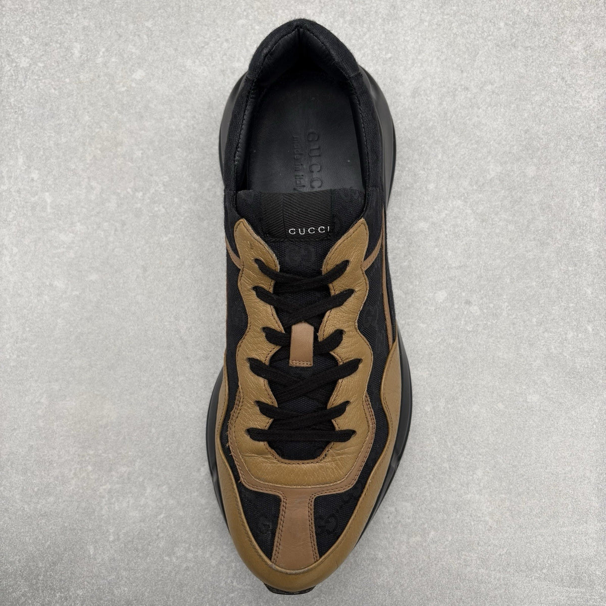 Rhyton Maxi GG Supreme Black Khaki Beige — photo 10