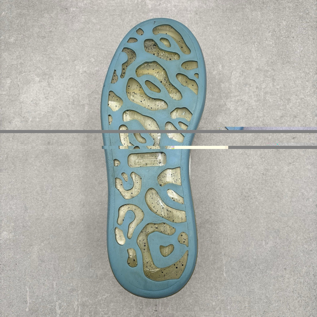 Size 44 (11 US) Alexander McQueen Clear Sole ' Splatter Blue ' | GREAT CONDITION — photo 7