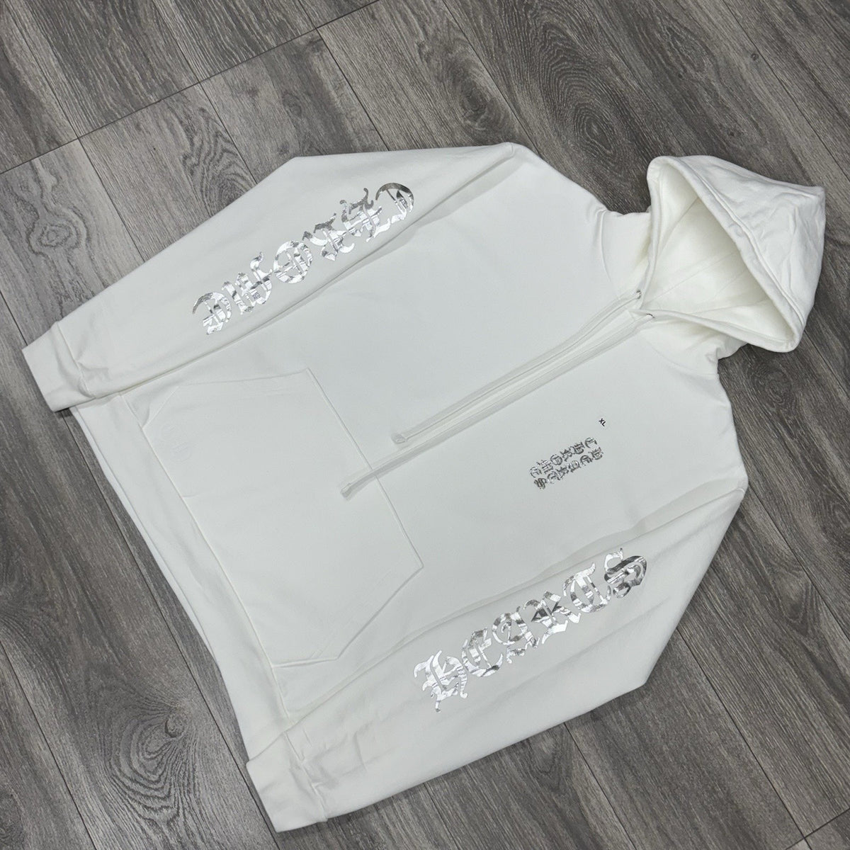 Vertical Logo Foil Hoodie White — photo 2