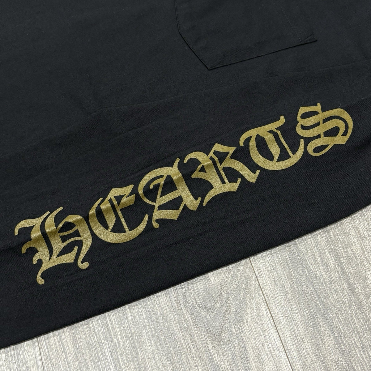 New! Chrome Hearts Neck & Vertical Logo Long Sleeve Shirt Black Green Size M — photo 4