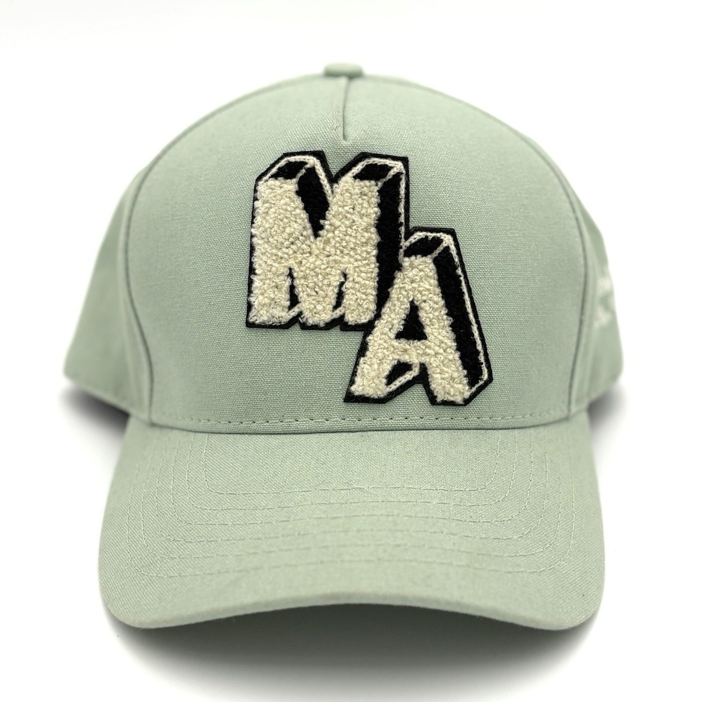 Chenille MA Patch Canvas Hat Frosty Green