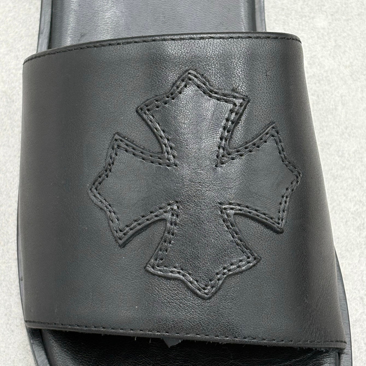 Leather Slides Black — photo 6