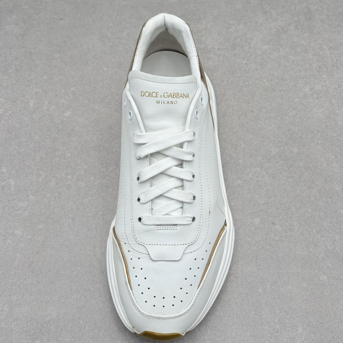 Dolce & Gabbana Daymaster Leather Sneaker White Gold — photo 11