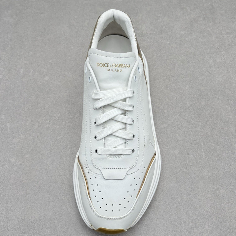 Dolce & Gabbana Daymaster Leather Sneaker White Gold — photo 11