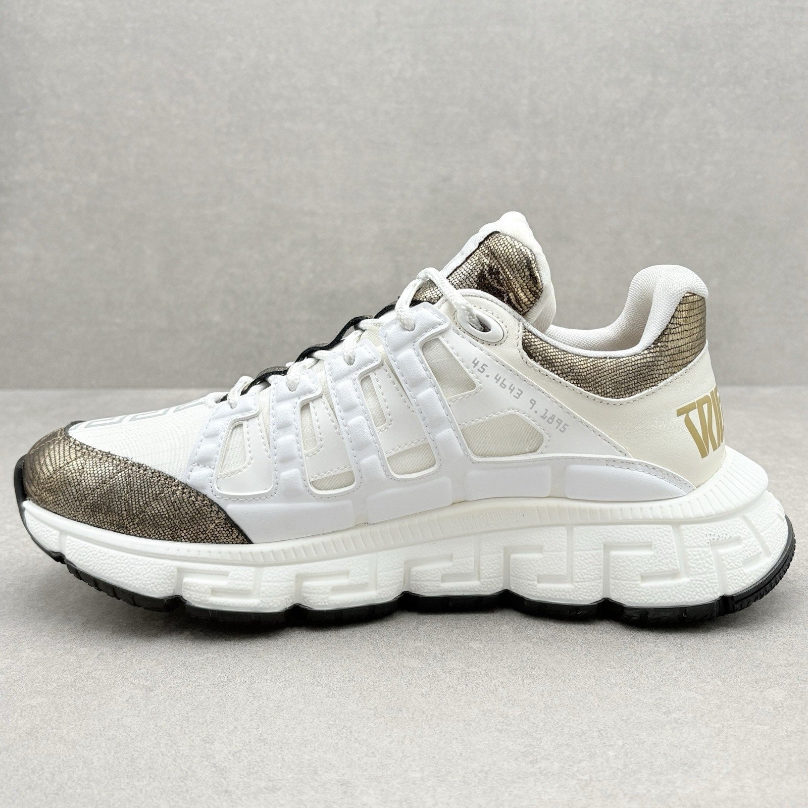 Versace Trigreca Sneakers ' White Gold ' | Size 41.5 (8.5 US)
