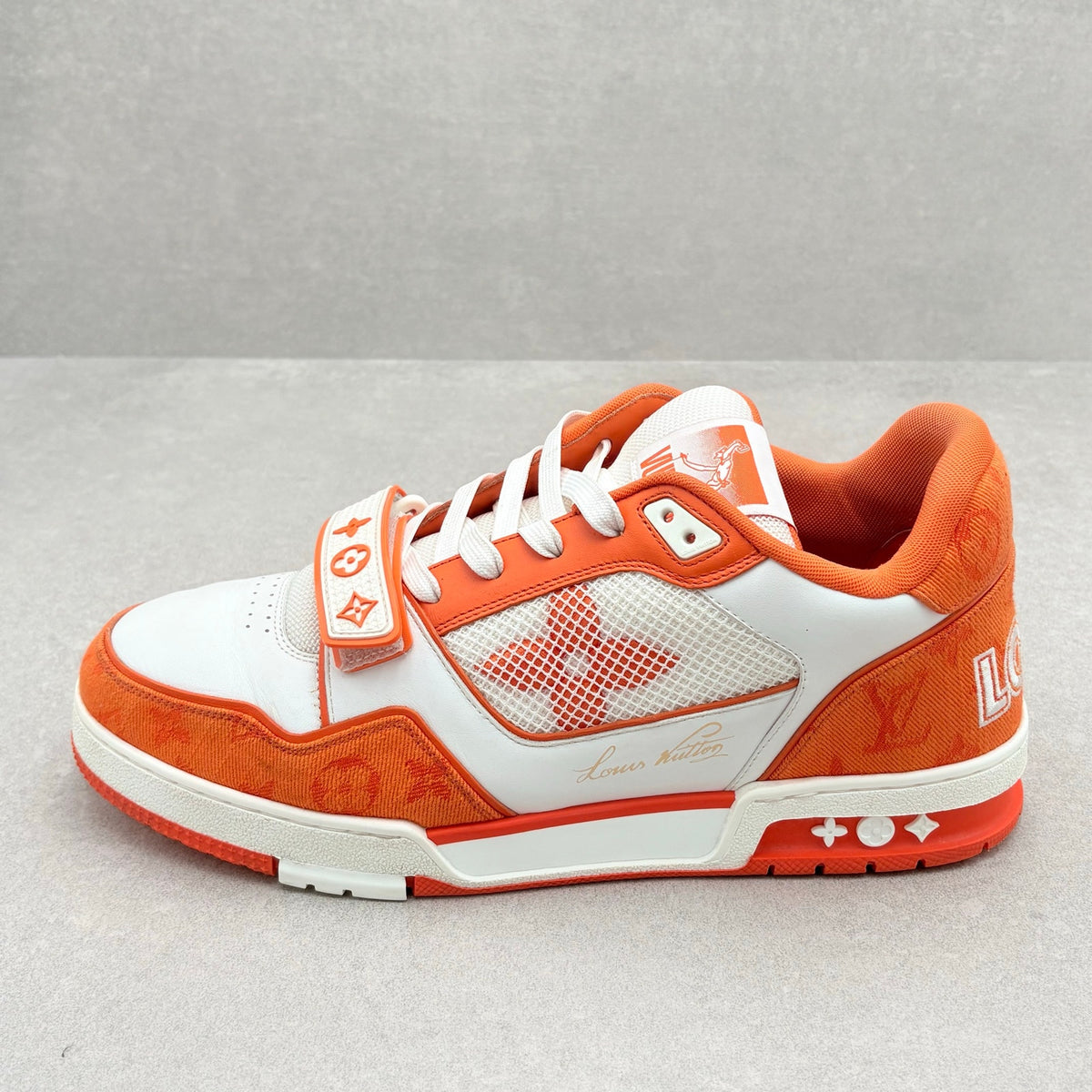 Denim Strap Trainer Orange White — photo 8