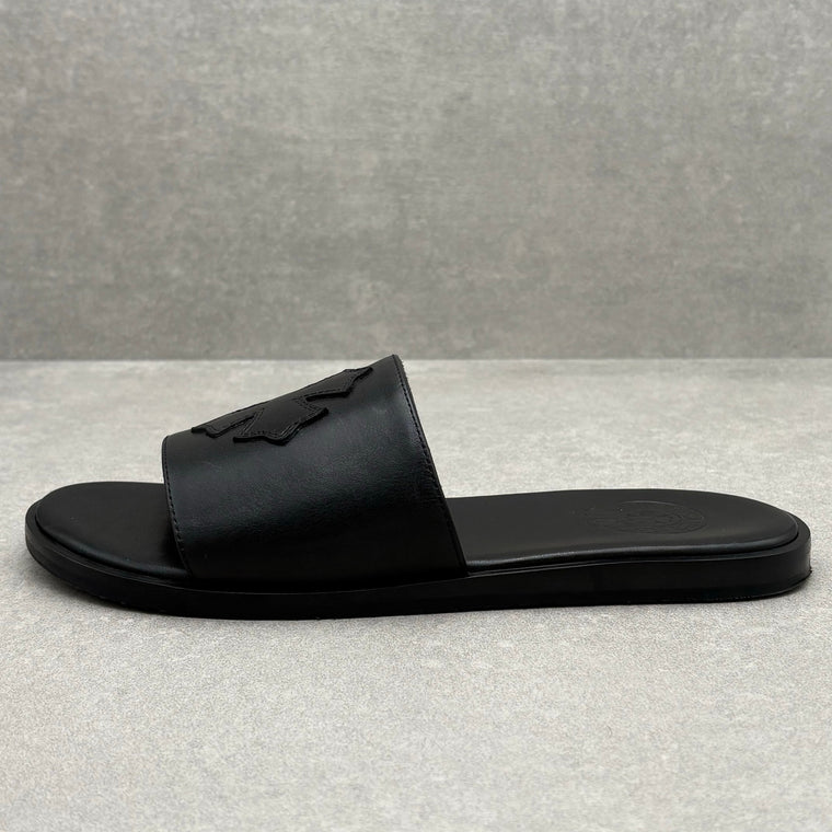 Leather Slides Black — photo 10