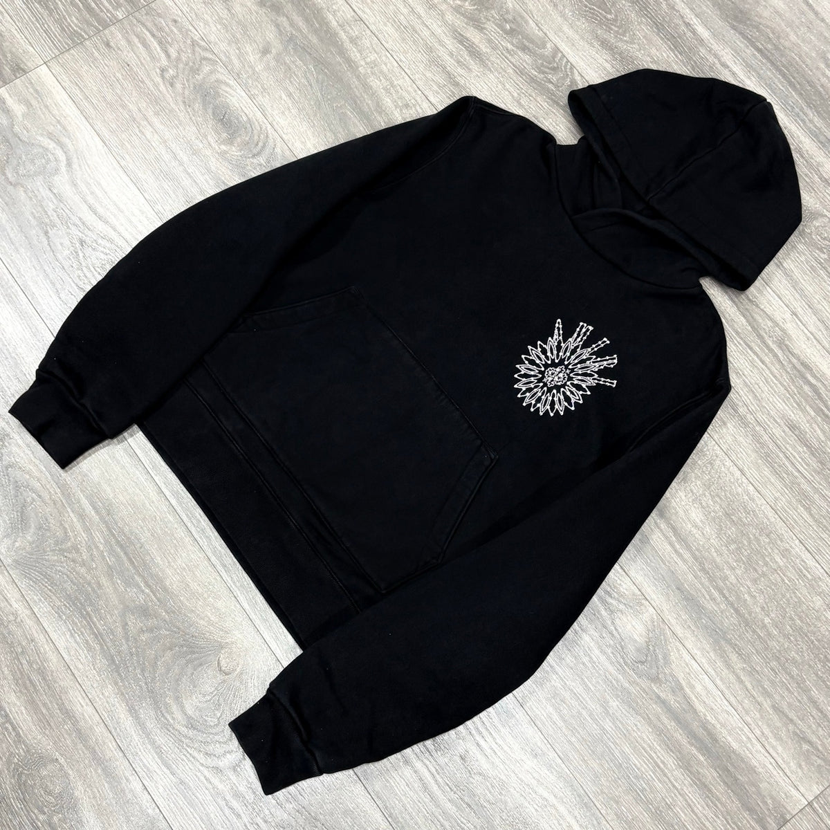 Crystal Embellished Rhinestone Logo Hoodie — photo 4