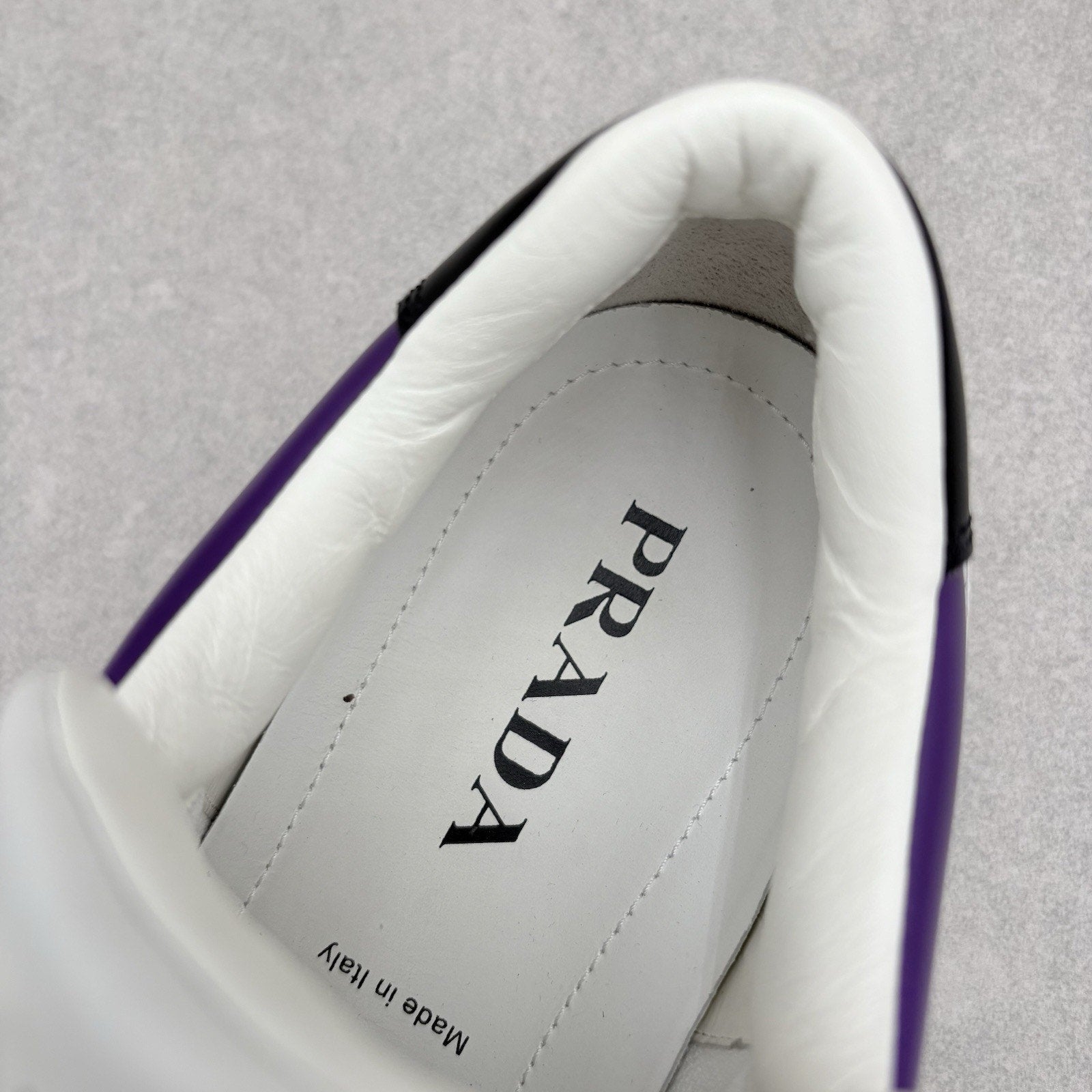Prada Downtown Leather Sneakers ' White Purple ' | Size 10 UK (11 US)