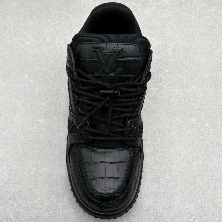 Alligator Print Maxi Sneaker Black — photo 5