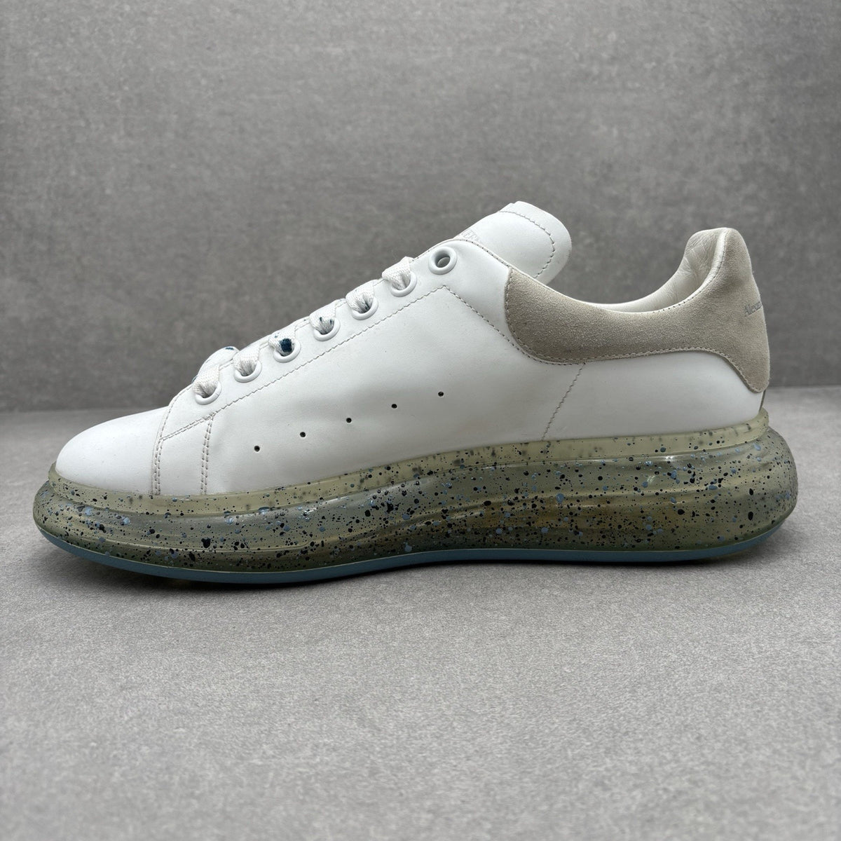 Size 44 (11 US) Alexander McQueen Clear Sole ' Splatter Blue ' | GREAT CONDITION — photo 4