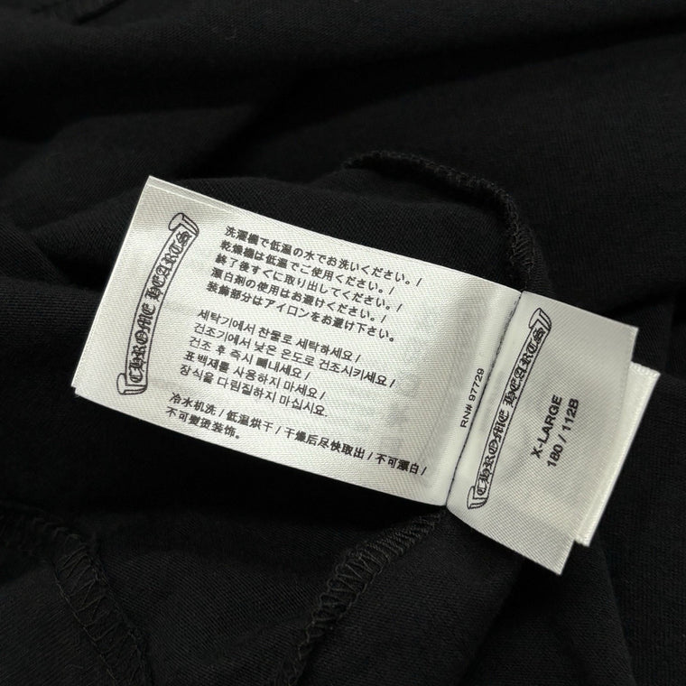 Neck & Vertical Logo Long Sleeve T-Shirt Black Green — photo 12