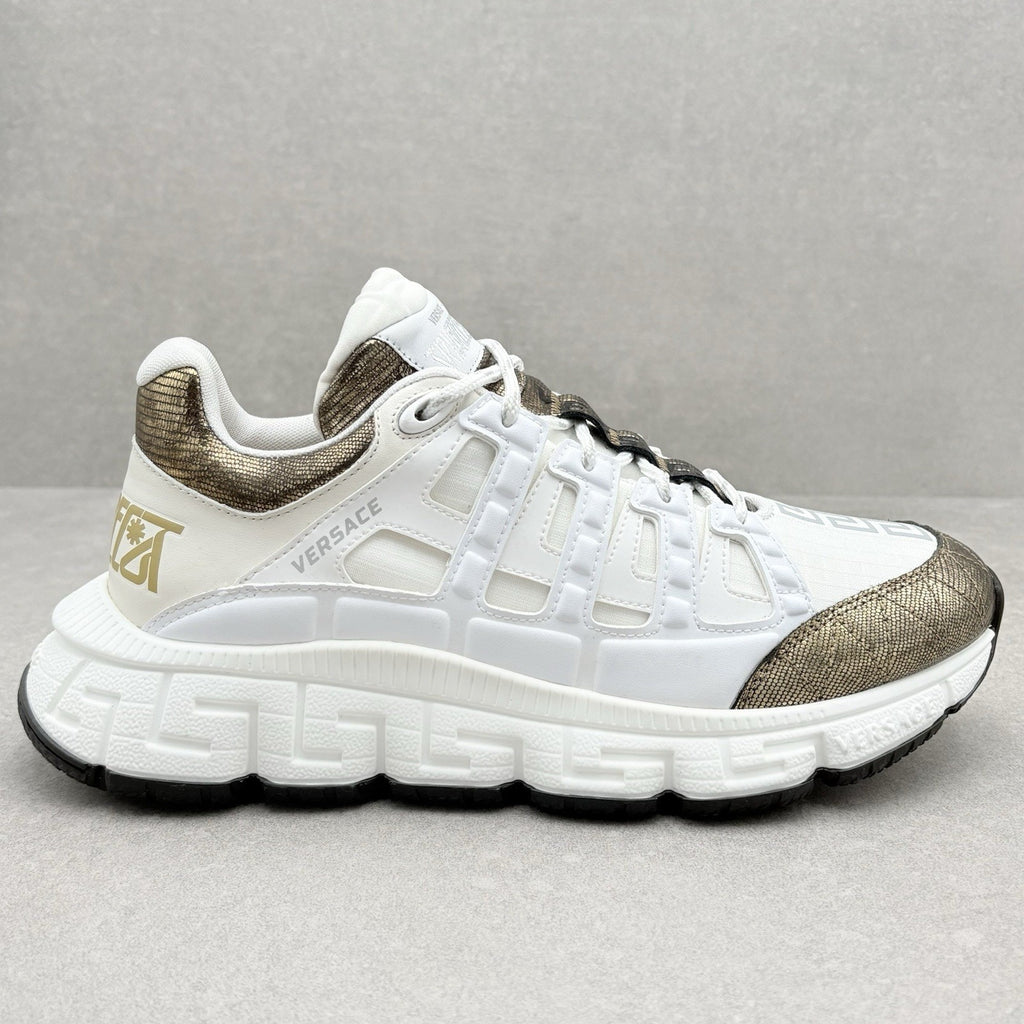 Versace Trigreca Sneakers ' White Gold ' | Size 41.5 (8.5 US)