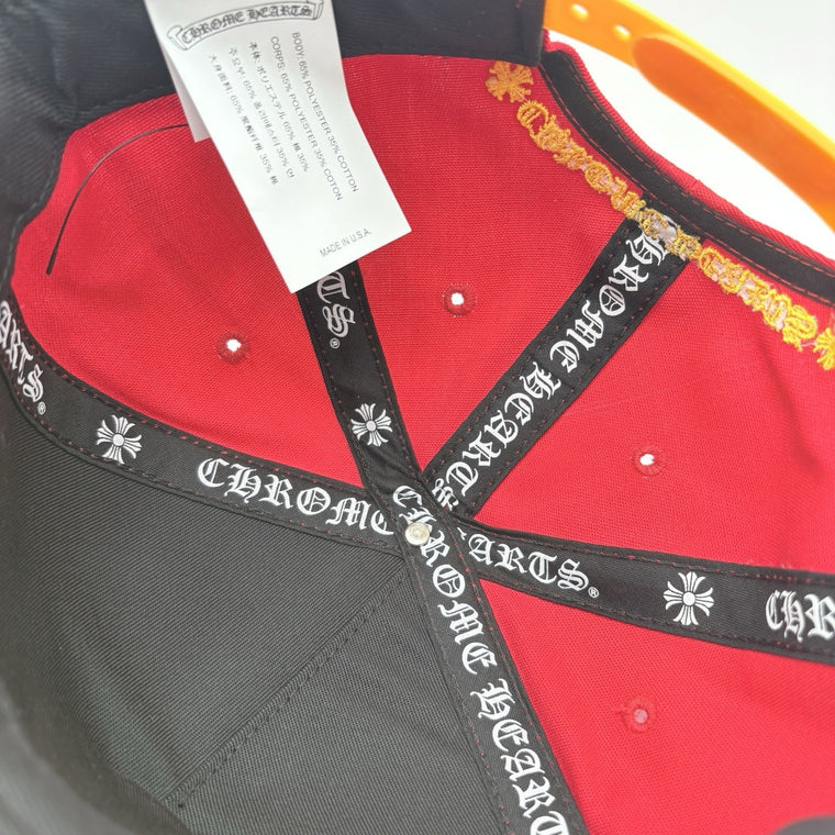 CH Silver Button Hat Red Yellow — photo 11