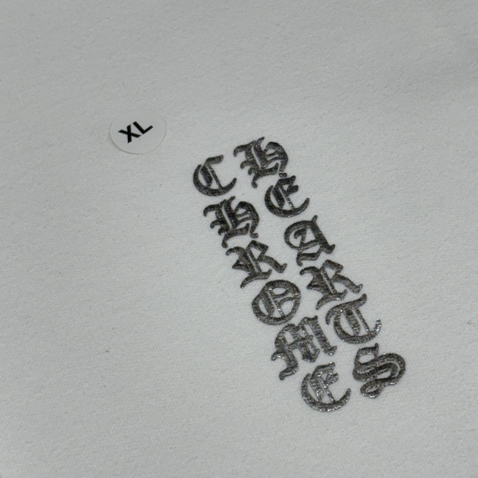 BRAND NEW! - Chrome Hearts Vertical Logo Foil Hoodie ' White ' | Size X-Large