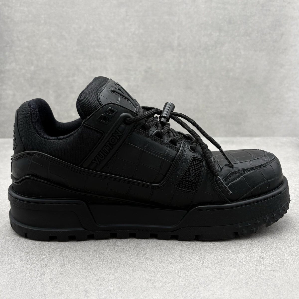 Alligator Print Maxi Sneaker Black — photo 10