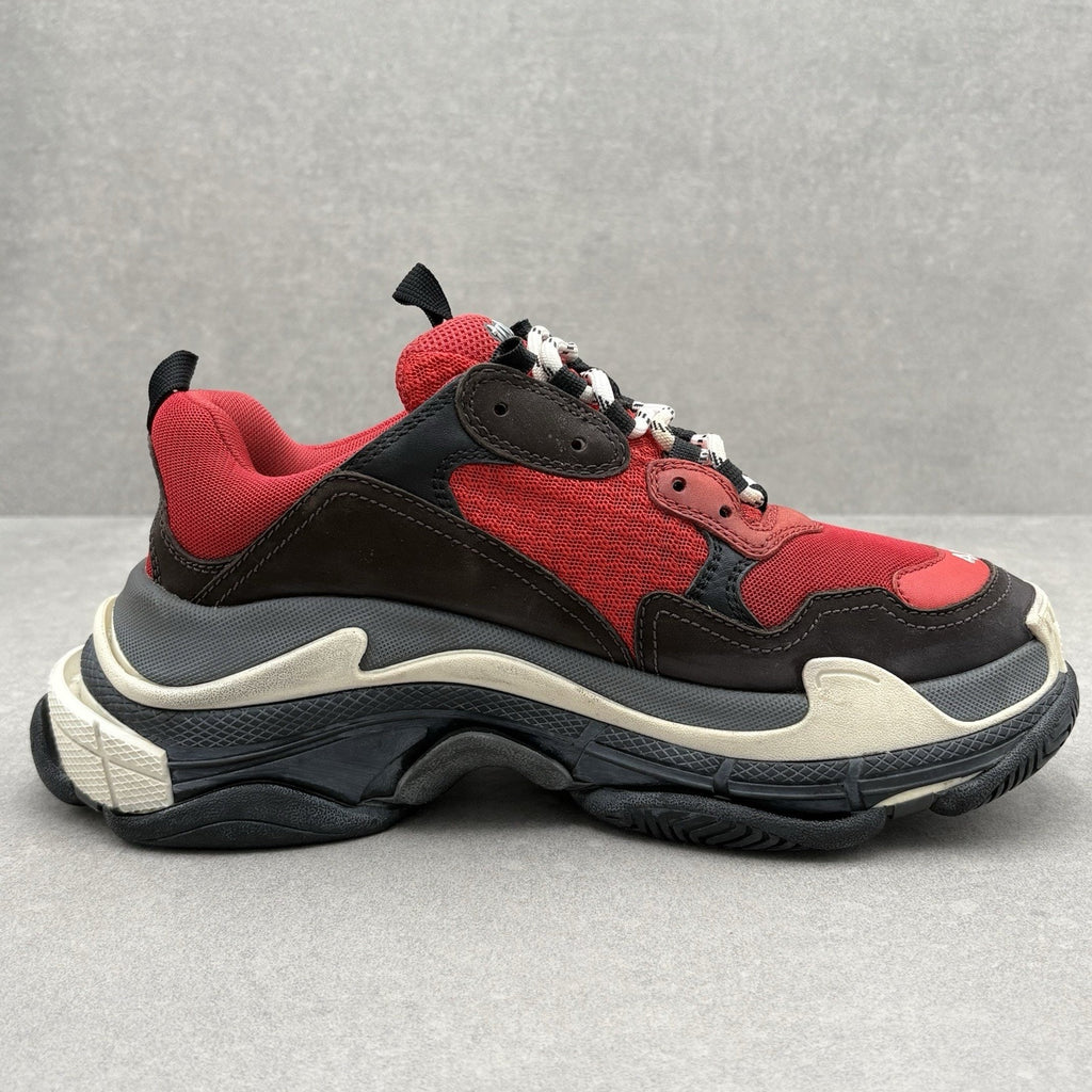 Balenciaga Triple S ' Red Black ' Pre-Distressed ' | Size 40 (7 US)