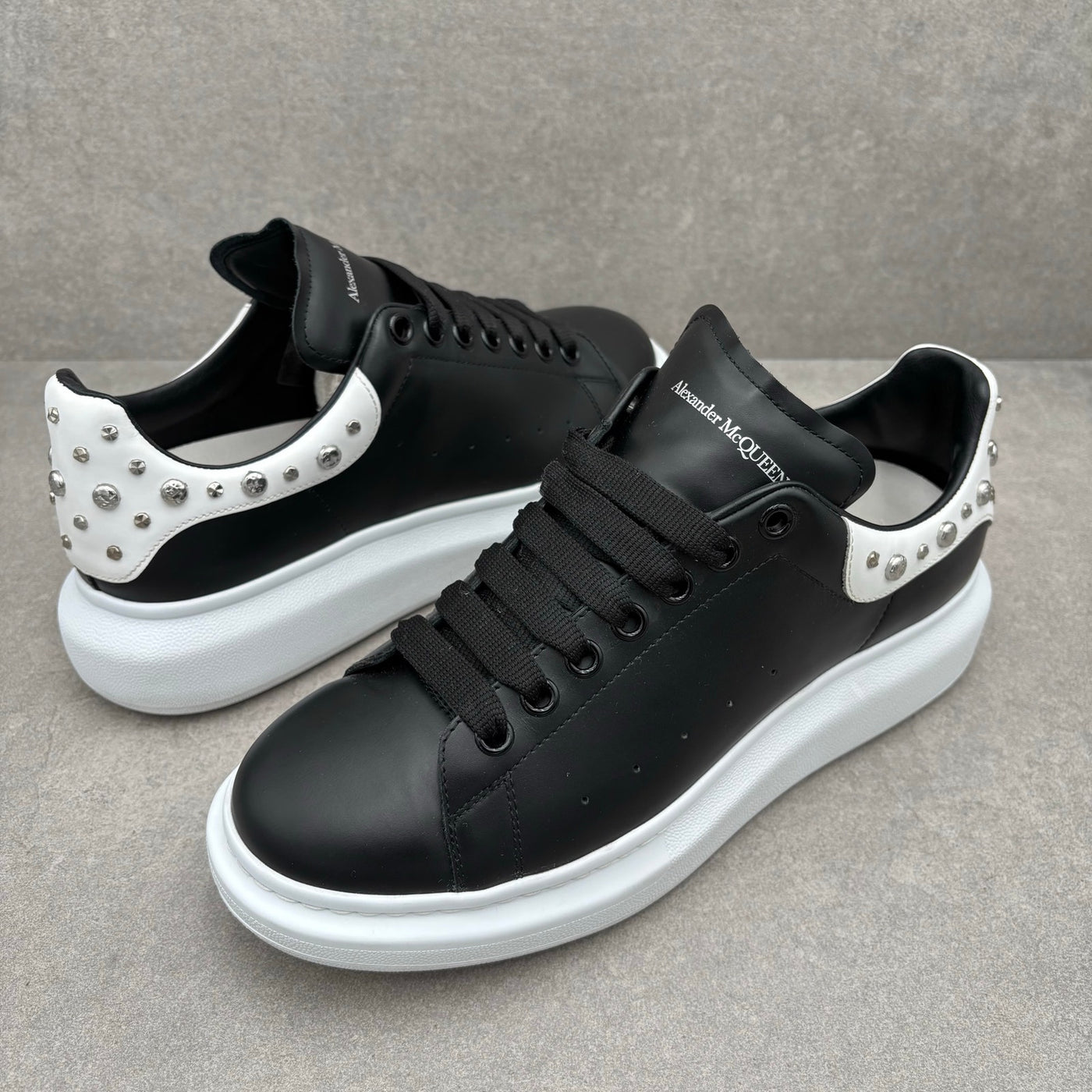 Studded Oversized Black White