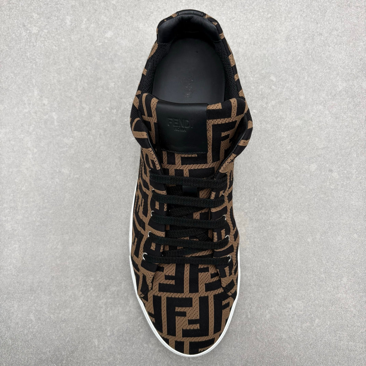 FF Motif Lace Up Low Top Sneaker Almond Black — photo 5