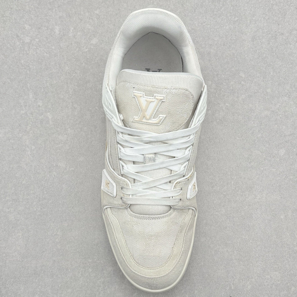 Louis Vuitton Trainer Denim ' Beige ' | Size 8.5 LV (9.5-10 US)