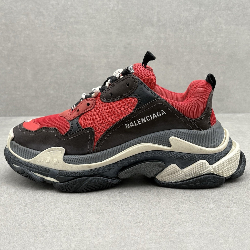 Balenciaga Triple S ' Red Black ' Pre-Distressed ' | Size 40 (7 US)
