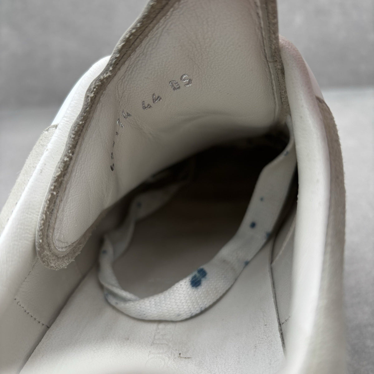 Size 44 (11 US) Alexander McQueen Clear Sole ' Splatter Blue ' | GREAT CONDITION — photo 14