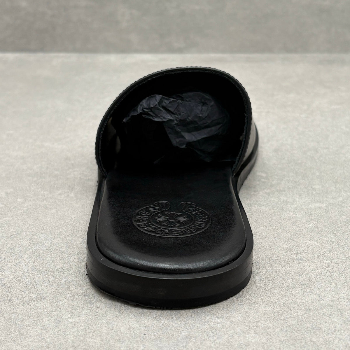 Leather Slides Black — photo 11