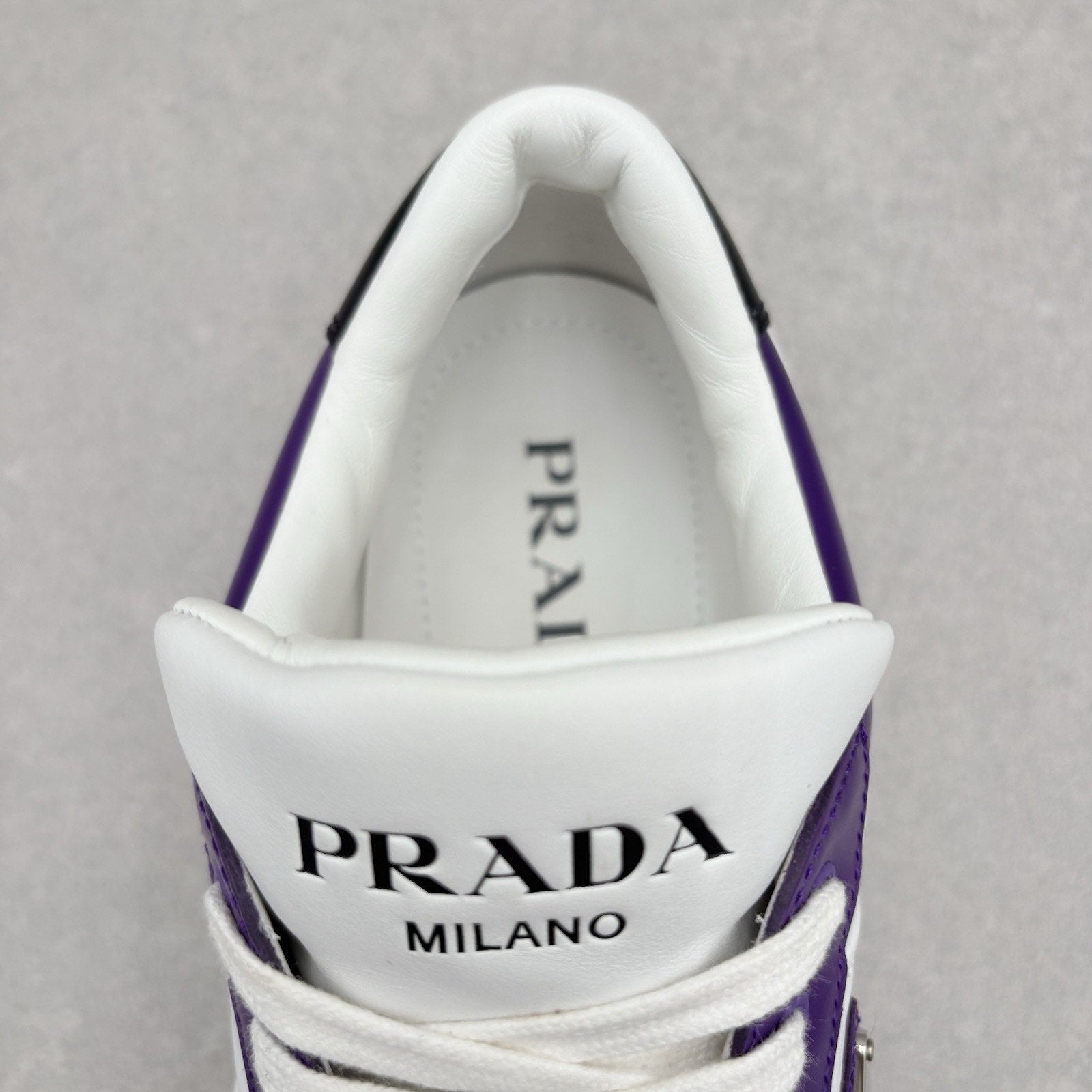 Prada Downtown Leather Sneakers ' White Purple ' | Size 10 UK (11 US)