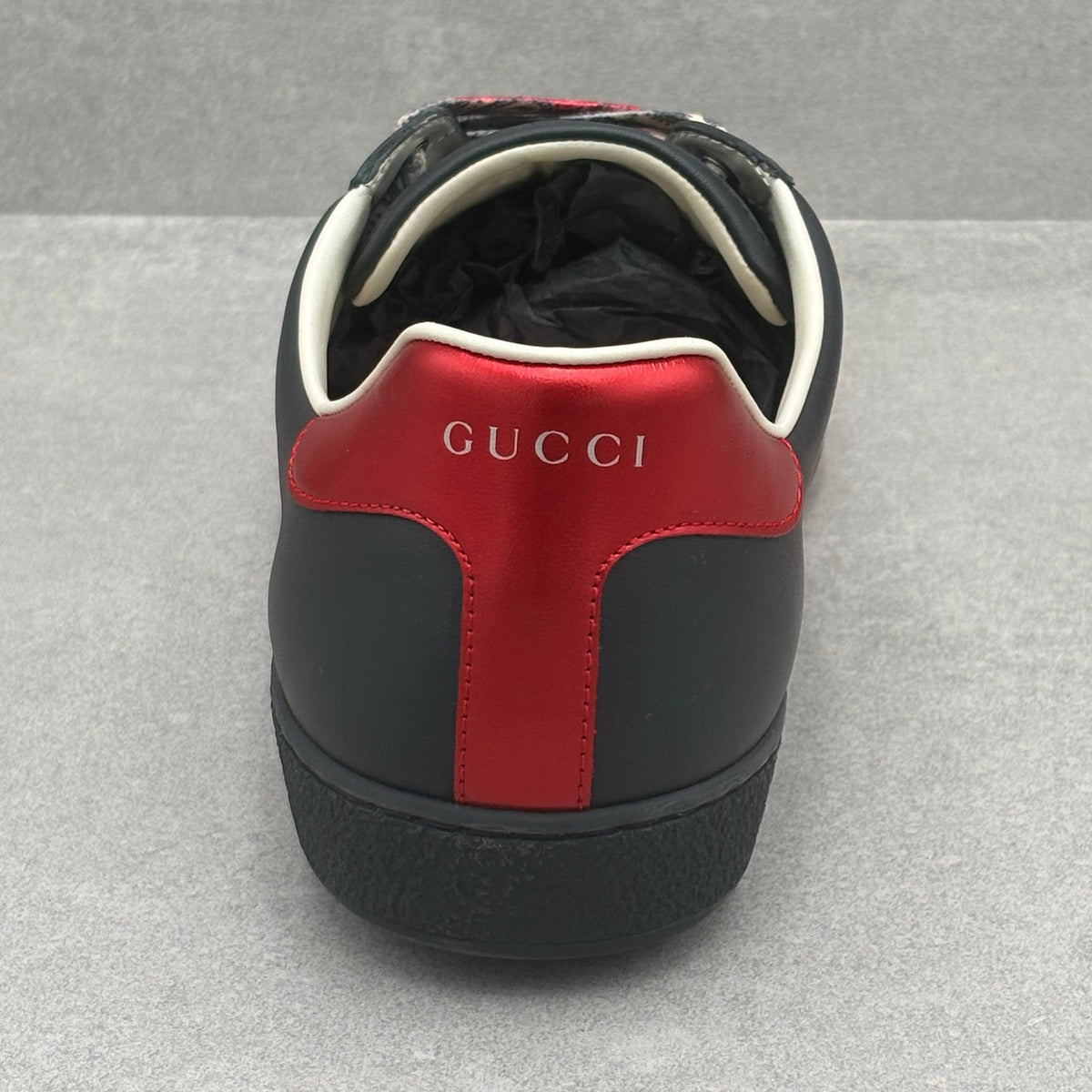 Ace Black Leather Sneaker Green Panther — photo 9