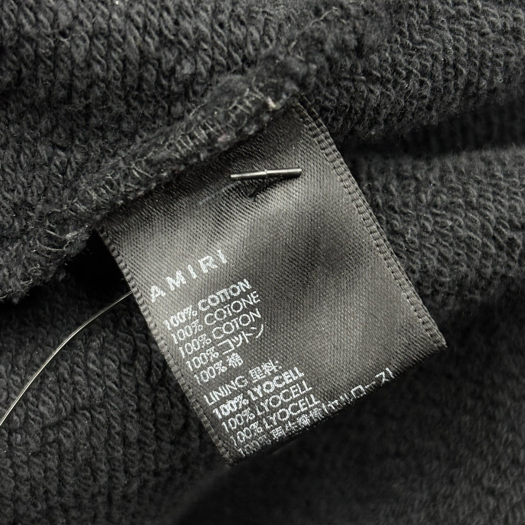 Amiri Staggered Logo Hoodie ' Black Silver ' | Size XL
