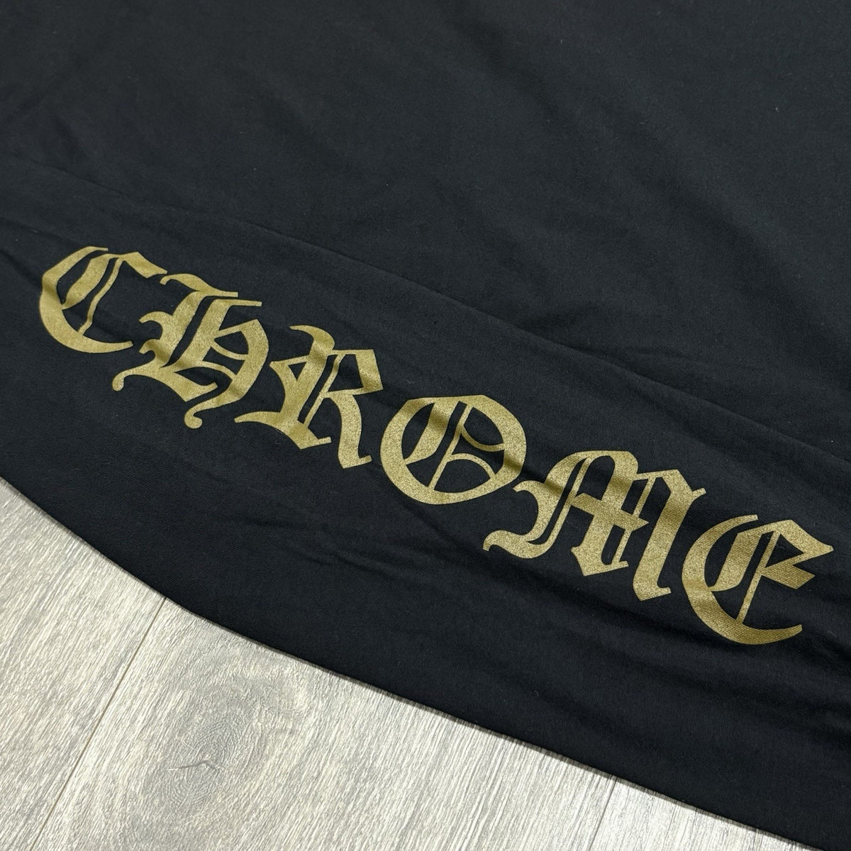 New! Chrome Hearts Neck & Vertical Logo Long Sleeve Shirt Black Green Size M — photo 3