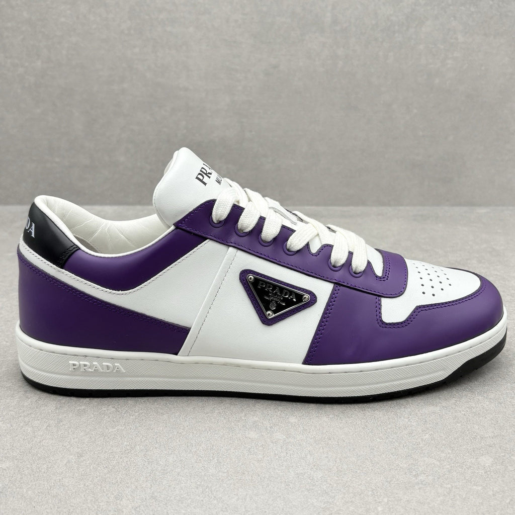 Prada Downtown Leather Sneakers ' White Purple ' | Size 10 UK (11 US)