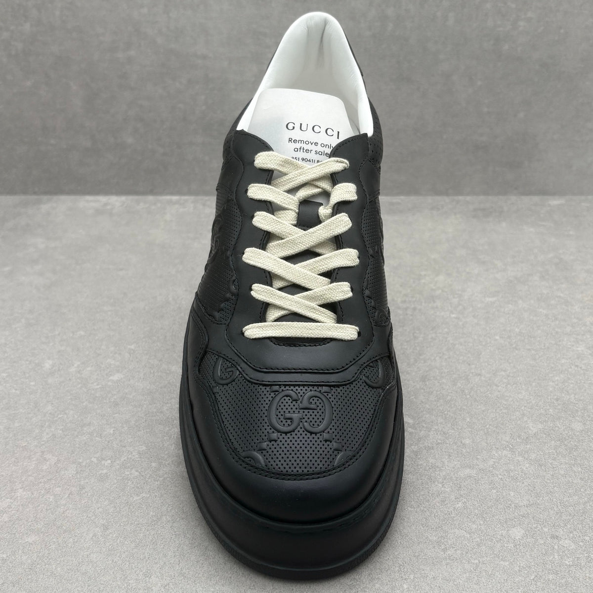 GG Embossed Leather Sneaker Black — photo 5