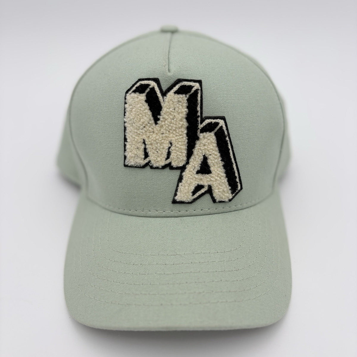 Chenille MA Patch Canvas Hat Frosty Green — photo 4