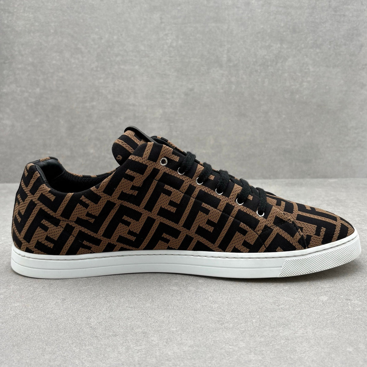 FF Motif Lace Up Low Top Sneaker Almond Black — photo 10