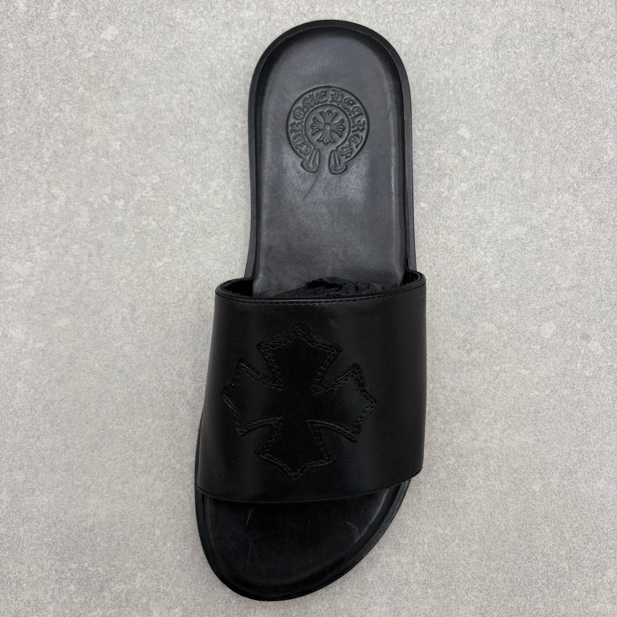 Leather Slides Black — photo 13