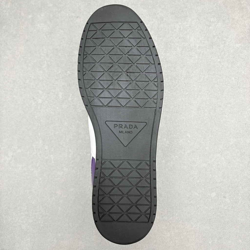 Prada Downtown Leather Sneakers ' White Purple ' | Size 10 UK (11 US)