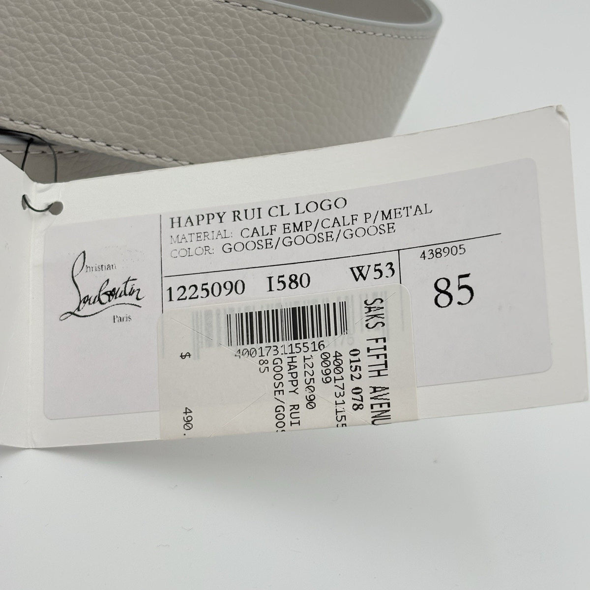 Happy Rui CL Logo Belt Grey Leather — photo 10