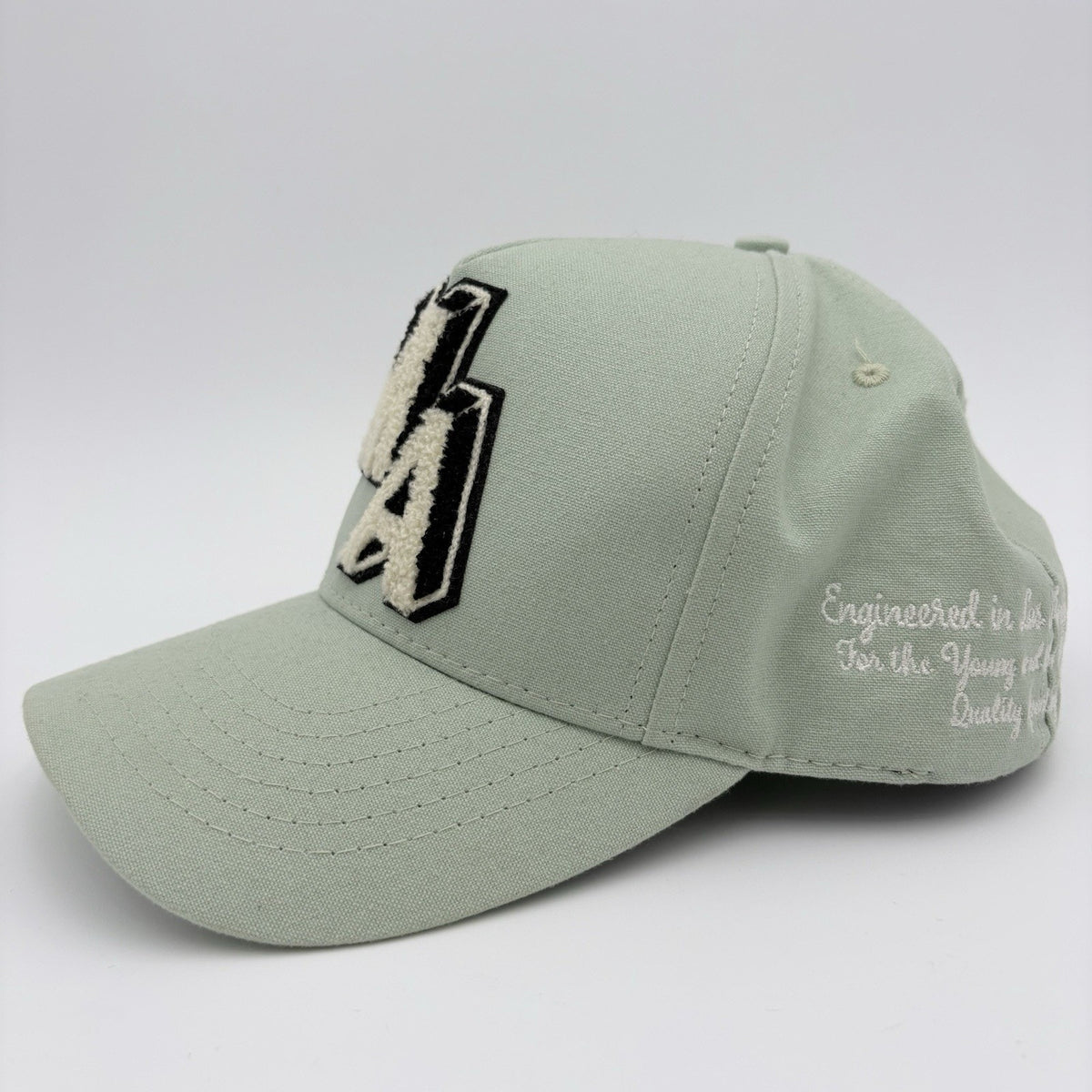 Chenille MA Patch Canvas Hat Frosty Green — photo 3