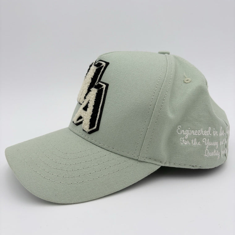 Chenille MA Patch Canvas Hat Frosty Green — photo 3