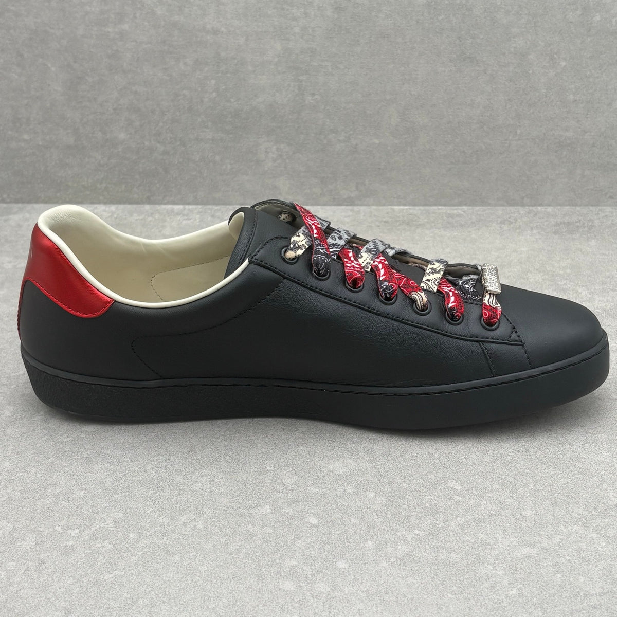 Ace Black Leather Sneaker Green Panther — photo 10