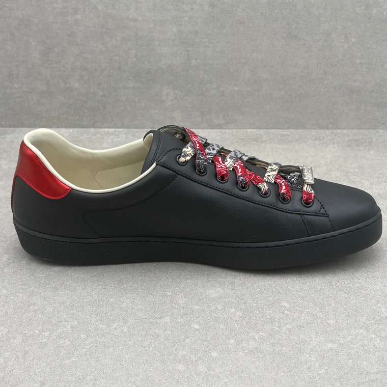 Ace Black Leather Sneaker Green Panther — photo 10