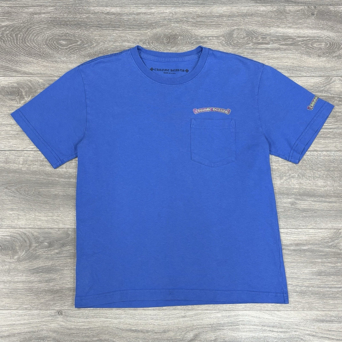 Scroll Label Pocket T-Shirt Blue Purple Green — photo 7